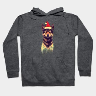 Christmas german shepherd portrait Hoodie